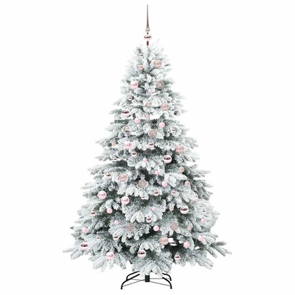 Konstgjord julgran med 300 LED-lampor Vit 180 cm PE och PVC