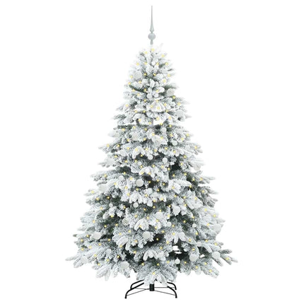 Konstgjord julgran med 300 LED-lampor Vit 180 cm PE och PVC