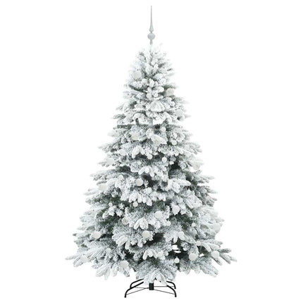 Konstgjord julgran med 300 LED-lampor Vit 180 cm PE och PVC