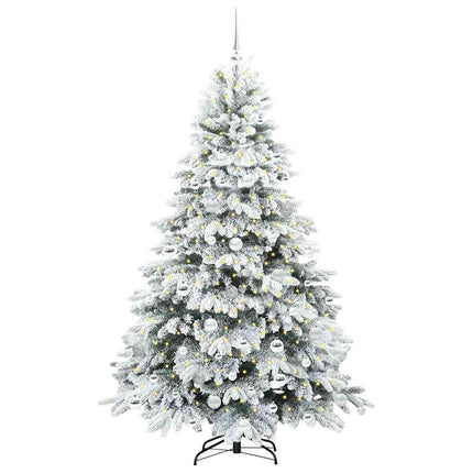Konstgjord julgran med 300 LED-lampor Vit 180 cm PE och PVC
