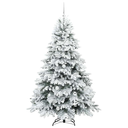 Konstgjord julgran med 300 LED-lampor Vit 180 cm PE och PVC