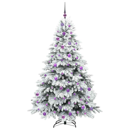 Konstgjord julgran med 300 LED-lampor Vit 180 cm PE och PVC