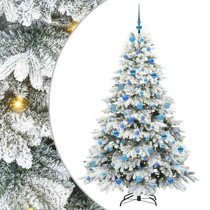Konstgjord julgran med 300 LED-lampor Vit 180 cm PE och PVC