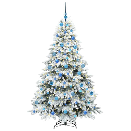 Konstgjord julgran med 300 LED-lampor Vit 180 cm PE och PVC