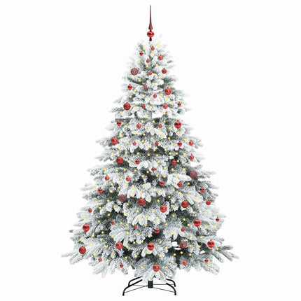 Konstgjord julgran med gångjärn 210 cm 300 LED-lampor Varmvit