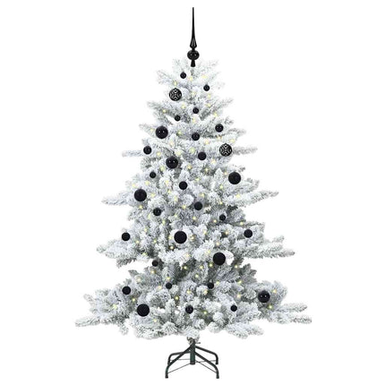 Plast Hingad Julgran med 150 LED-lampor Vit 150 cm PVC och stål