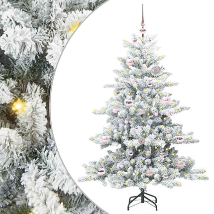 Plast Hingad Julgran med 150 LED-lampor Vit 150 cm PVC och stål