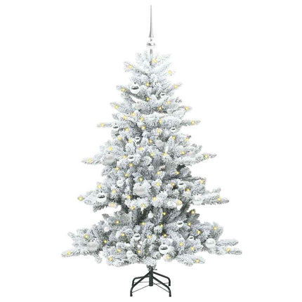 Plast Hingad Julgran med 150 LED-lampor Vit 150 cm PVC och stål