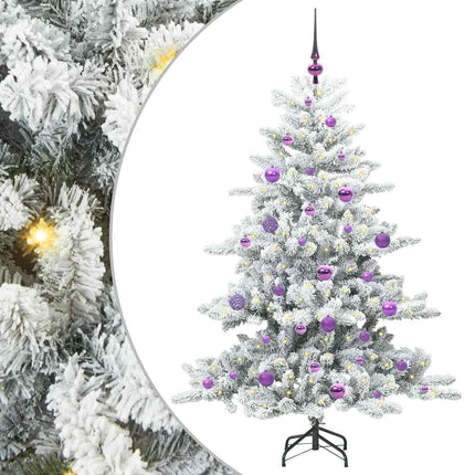 Plast Hingad Julgran med 150 LED-lampor Vit 150 cm PVC och stål