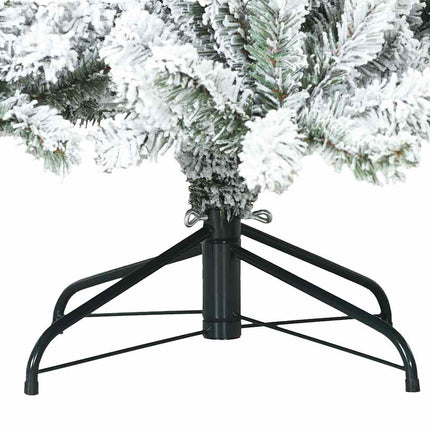 Plast Hingad Julgran med 300 LED-lampor Vit 180 cm PVC och stål
