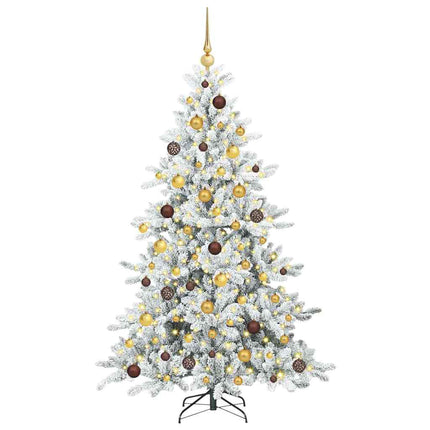Plast Hingad Julgran med 300 LED-lampor Vit 180 cm PVC och stål