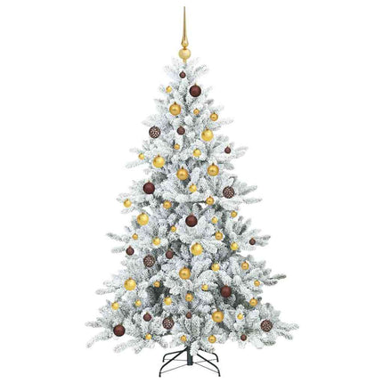 Plast Hingad Julgran med 300 LED-lampor Vit 180 cm PVC och stål