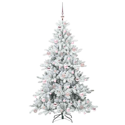 Plast Hingad Julgran med 300 LED-lampor Vit 180 cm PVC och stål