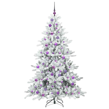 Plast Hingad Julgran med 300 LED-lampor Vit 180 cm PVC och stål
