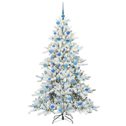 Plast Hingad Julgran med 300 LED-lampor Vit 180 cm PVC och stål