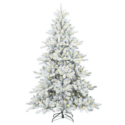 Plast Hingad Julgran med 300 LED-lampor Vit 210 cm PVC och stål