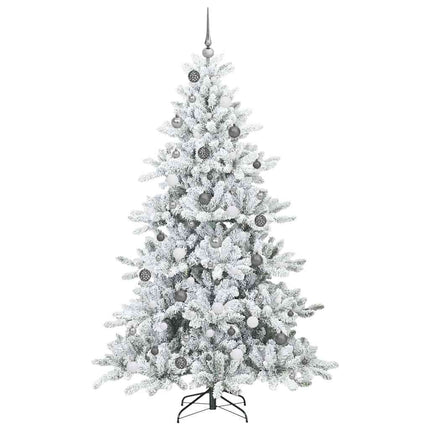 Plast Hingad Julgran med 300 LED-lampor Vit 210 cm PVC och stål