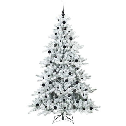 Plast Hingad Julgran med 300 LED-lampor Vit 210 cm PVC och stål
