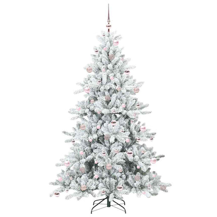 Plast Hingad Julgran med 300 LED-lampor Vit 210 cm PVC och stål