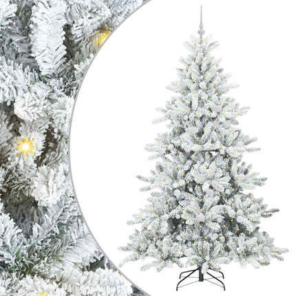 Plast Hingad Julgran med 300 LED-lampor Vit 210 cm PVC och stål