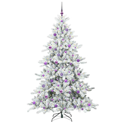 Plast Hingad Julgran med 300 LED-lampor Vit 210 cm PVC och stål