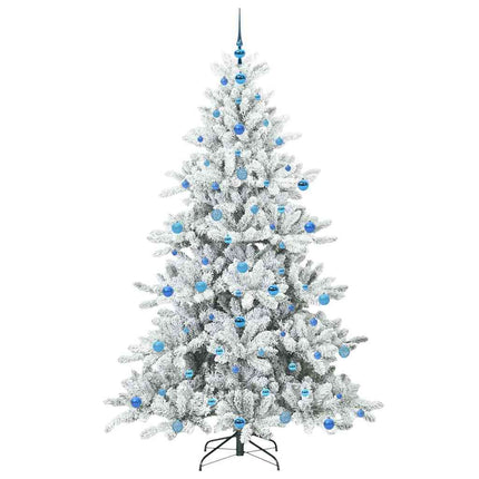 Plast Hingad Julgran med 300 LED-lampor Vit 210 cm PVC och stål