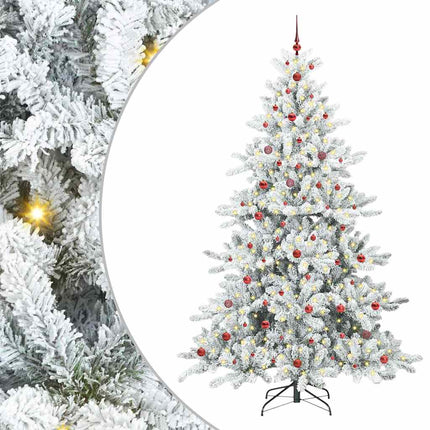 Plast Hingad Julgran med 300 LED-lampor Vit 240 cm PVC och stål