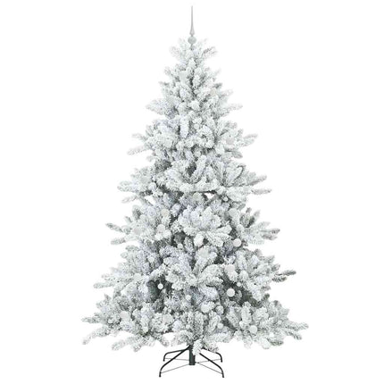 Plast Hingad Julgran med 300 LED-lampor Vit 240 cm PVC och stål