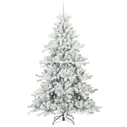 Plast Hingad Julgran med 300 LED-lampor Vit 240 cm PVC och stål
