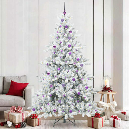 Plast Hingad Julgran med 300 LED-lampor Vit 240 cm PVC och stål