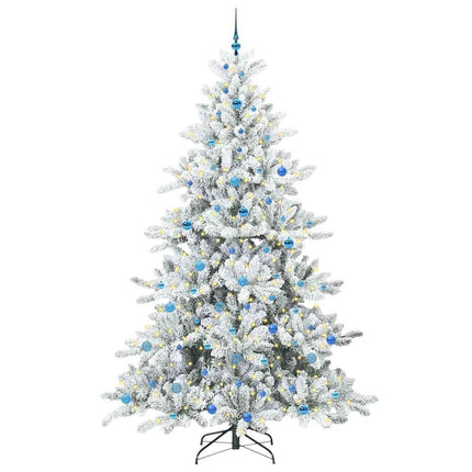 Plast Hingad Julgran med 300 LED-lampor Vit 240 cm PVC och stål