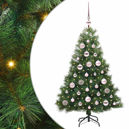 Konstgjord julgran med 150 LED-lampor Grön 120 cm PE och PVC