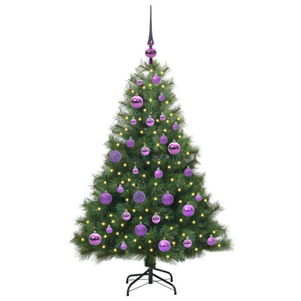 Konstgjord julgran med 150 LED-lampor Grön 120 cm PE och PVC