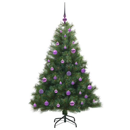 Konstgjord julgran med 150 LED-lampor Grön 150 cm PE och PVC