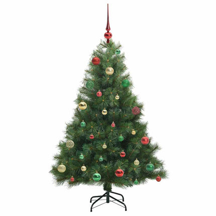 Konstgjord julgran med 150 LED-lampor Grön 150 cm PE och PVC