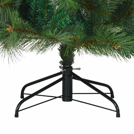Konstgjord julgran med 300 LED-lampor Grön 180 cm PE och PVC