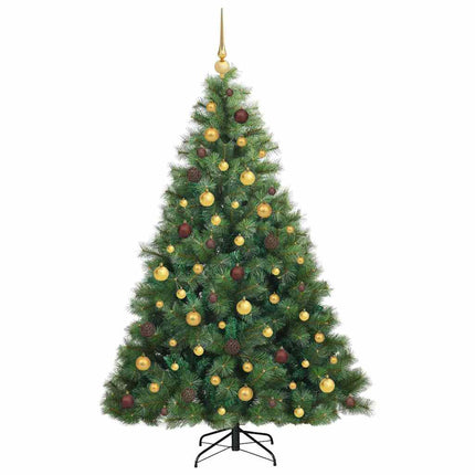 Konstgjord julgran med 300 LED-lampor Grön 180 cm PE och PVC