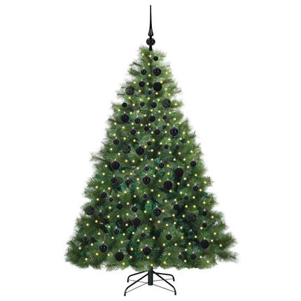 Konstgjord julgran med 300 LED-lampor Grön 180 cm PE och PVC
