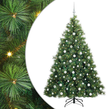 Konstgjord julgran med 300 LED-lampor Grön 180 cm PE och PVC