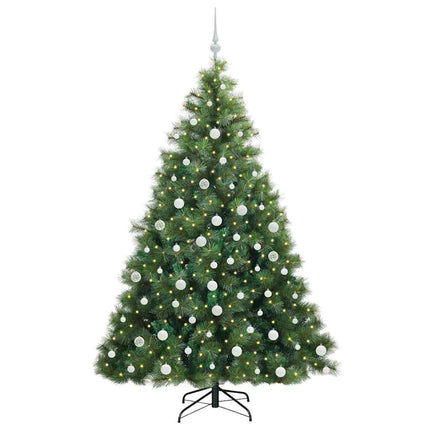 Konstgjord julgran med 300 LED-lampor Grön 180 cm PE och PVC