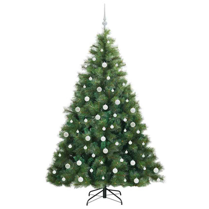 Konstgjord julgran med 300 LED-lampor Grön 180 cm PE och PVC