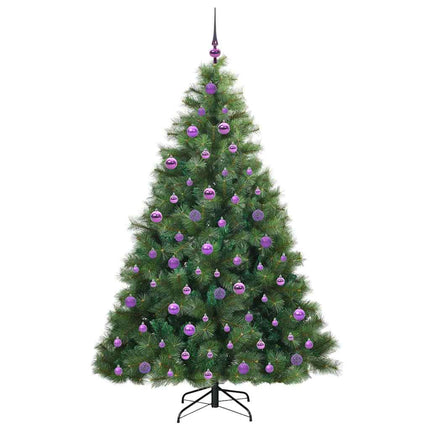 Konstgjord julgran med 300 LED-lampor Grön 180 cm PE och PVC