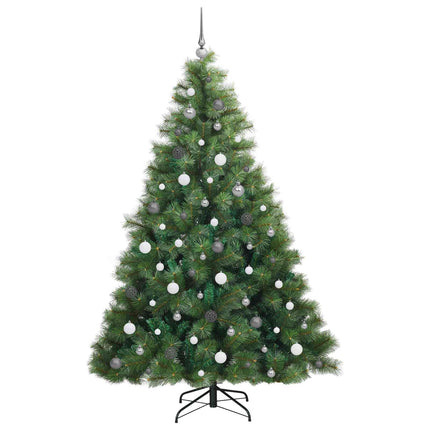 Konstgjord julgran med 300 LED-lampor Grön 210 cm PE och PVC