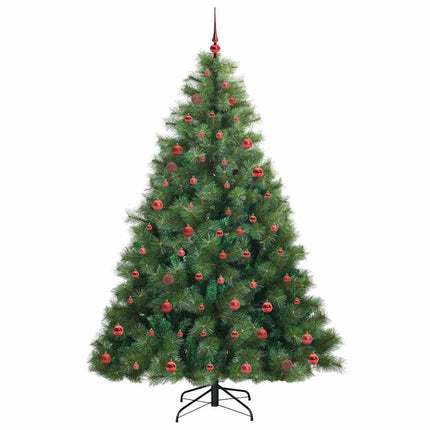 Konstgjord julgran med 300 LED-lampor Grön 210 cm PE och PVC