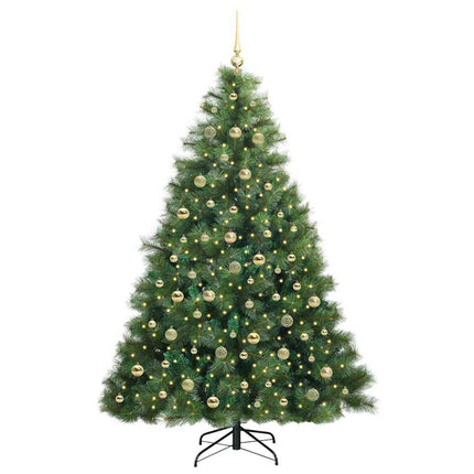 Konstgjord julgran med 300 LED-lampor Grön 210 cm PE och PVC