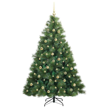 Konstgjord julgran med 300 LED-lampor Grön 210 cm PE och PVC