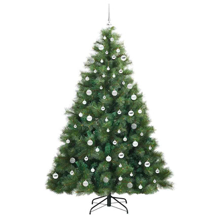 Konstgjord julgran med 300 LED-lampor Grön 210 cm PE och PVC
