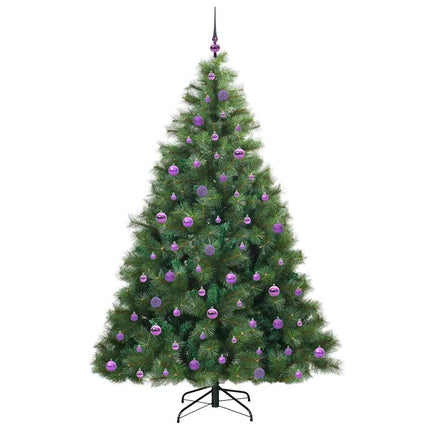 Konstgjord julgran med 300 LED-lampor Grön 210 cm PE och PVC