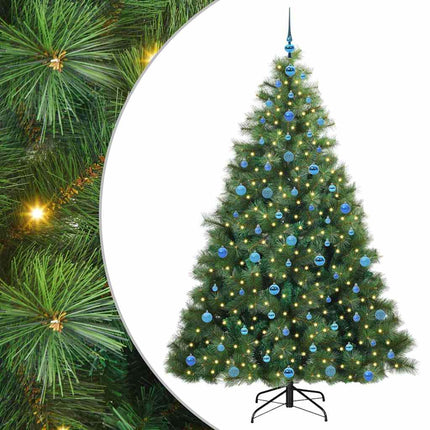 Konstgjord julgran med 300 LED-lampor Grön 210 cm PE och PVC