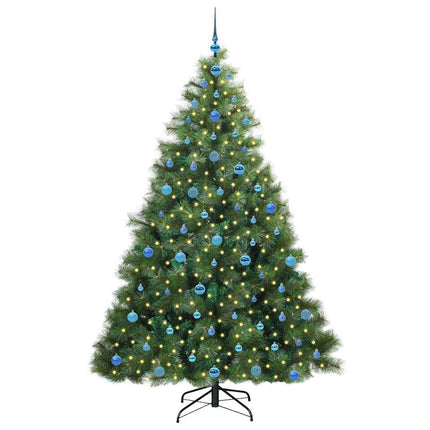 Konstgjord julgran med 300 LED-lampor Grön 210 cm PE och PVC